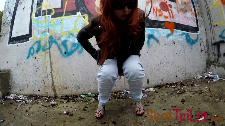 Pooping in Public Place with Graffiti with janet [MPEG-4]